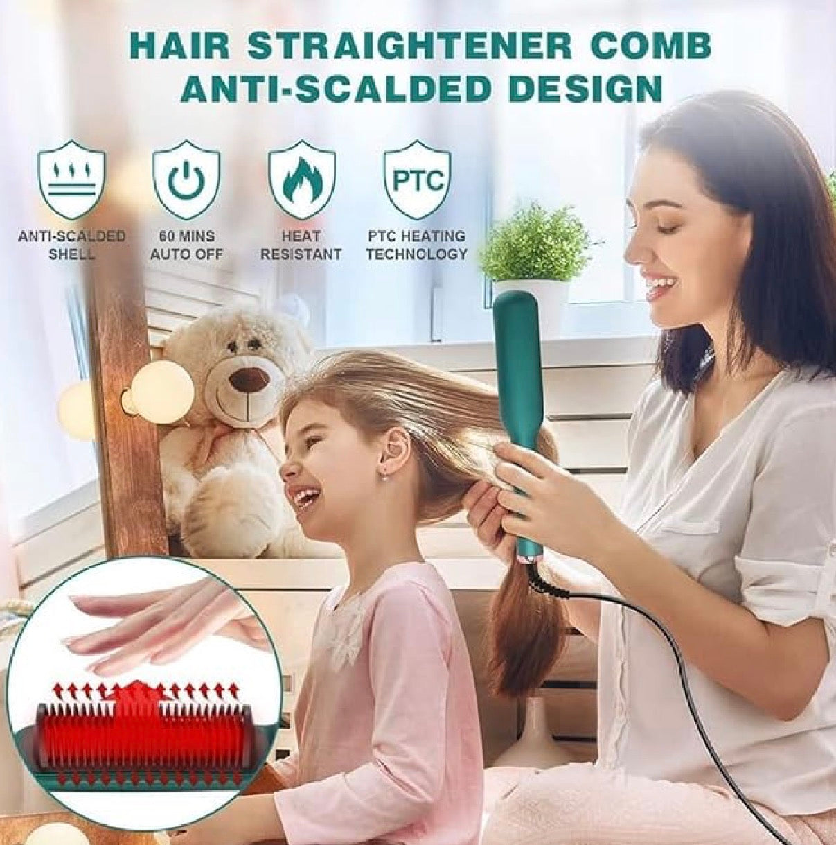 Fast Hair Straightening Comb Electric Hot Brush